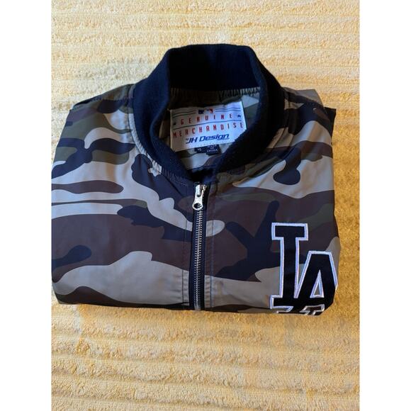 AUTHENTIC ALPHA INDUSTRIES Vintage LOS ANGELES DODGERS Camo BOMBER JACKET A4 - Picture 10 of 12